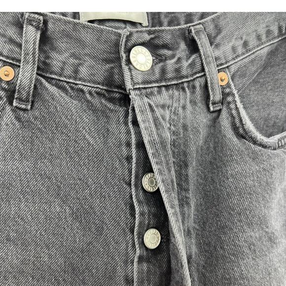 Agolde 90's Mid Rise Loose Jeans Rigid Denim Button Fly Black Size 28 - Picture 5 of 12